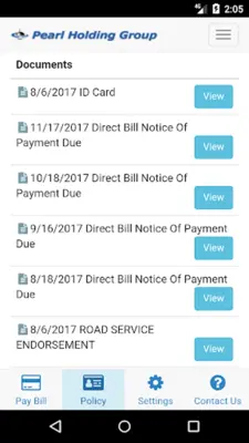 MyPearlPolicy android App screenshot 2